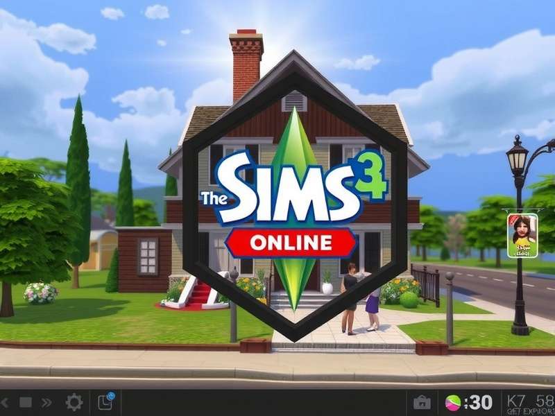 The Sims Online vibrant multiplayer neighbourhood showing custom houses and avatars socialising