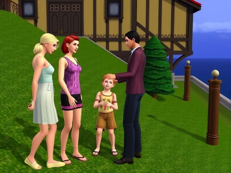 A stunning example of The Sims 3 game transformed with high-quality custom content, showing detailed furniture and hairstyles