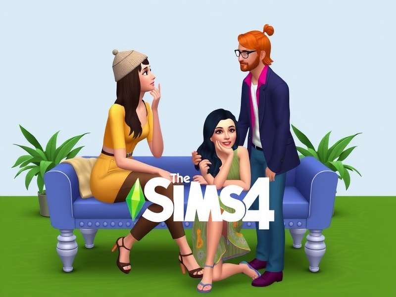 The Sims 4 vibrant gameplay showing a modern house and diverse Sims