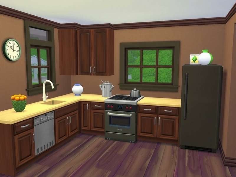 A vibrant digital collage of Sims characters, custom furniture, and build mode items, representing the creativity of the community