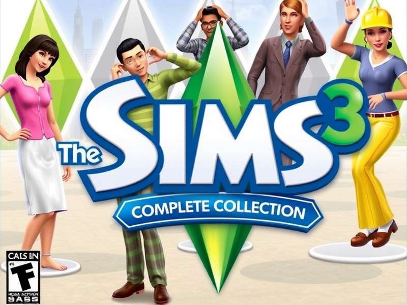 The Sims 3 Complete Collection official box art showing multiple expansion pack icons