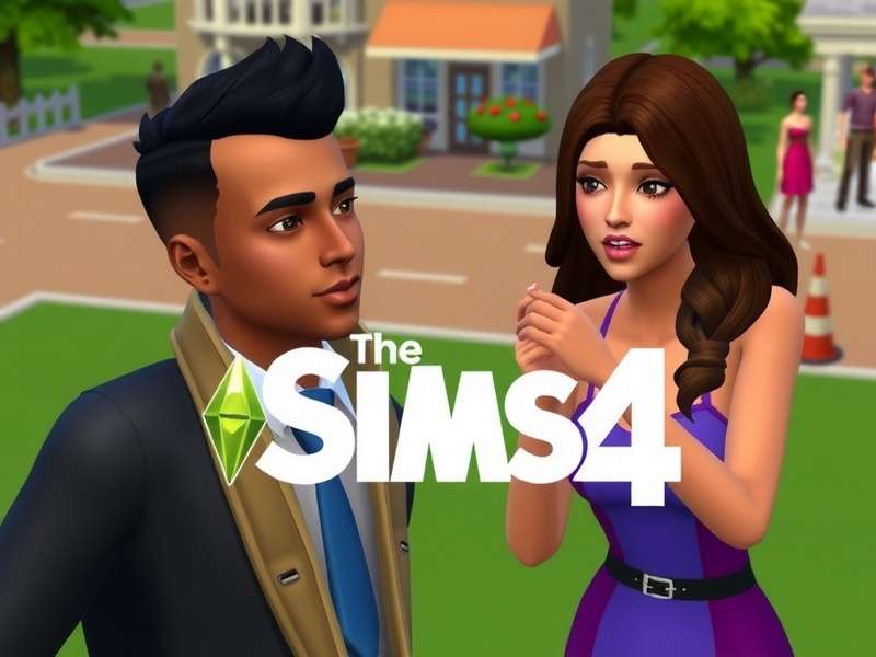 The Sims 4 gameplay screenshot showing a modern house and characters
