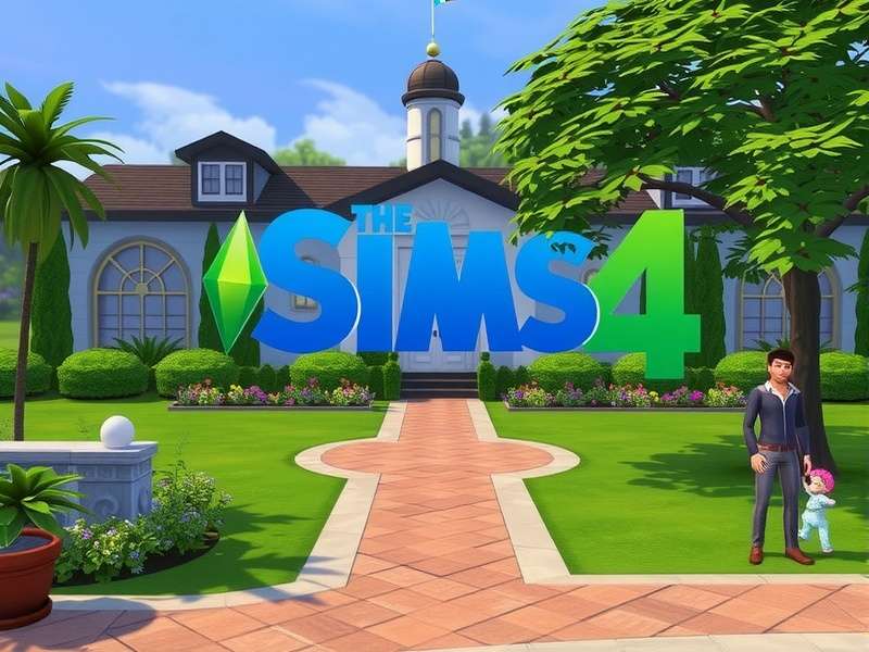 Artistic teaser concept of The Sims 5 (Project Rene) showing a modern, highly detailed Sim customising their vibrant apartment