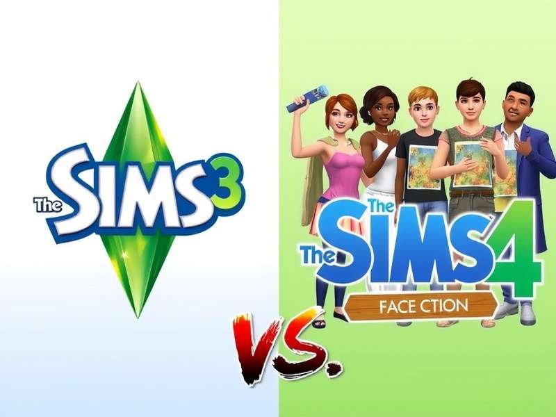 Side by side comparison of The Sims 3 and The Sims 4 gameplay