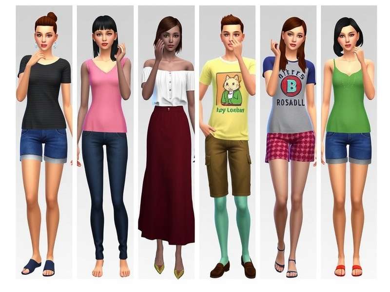 Screenshot of a well-organised Sims 3 Mods folder with subfolders for different clothing categories