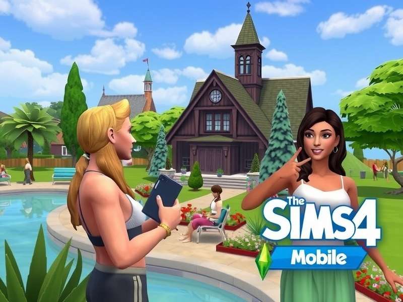 The Sims 5 Mobile Concept Art showing a vibrant character customisation screen on a smartphone