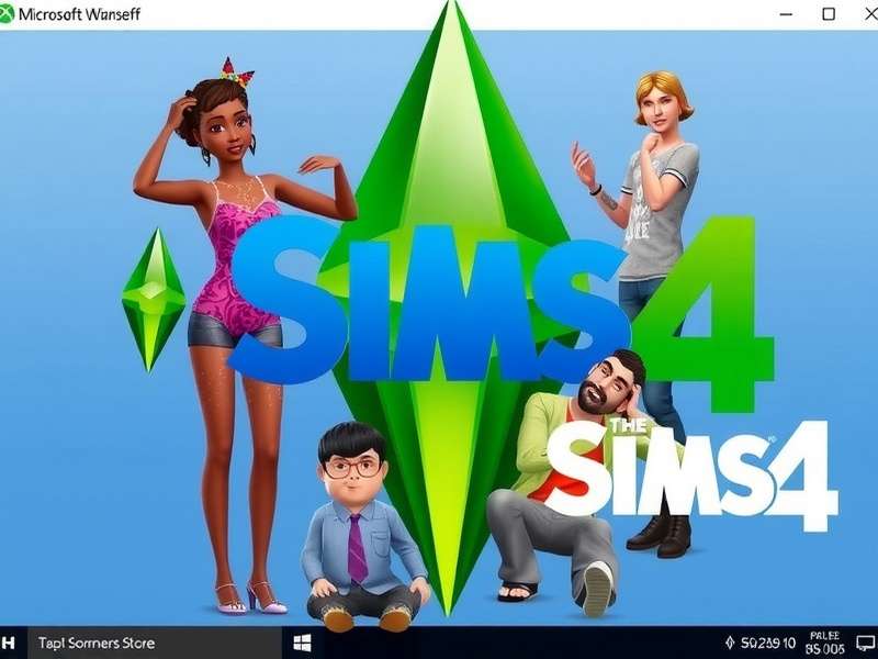A vibrant in-game screenshot of The Sims 4 showing a modern house and characters