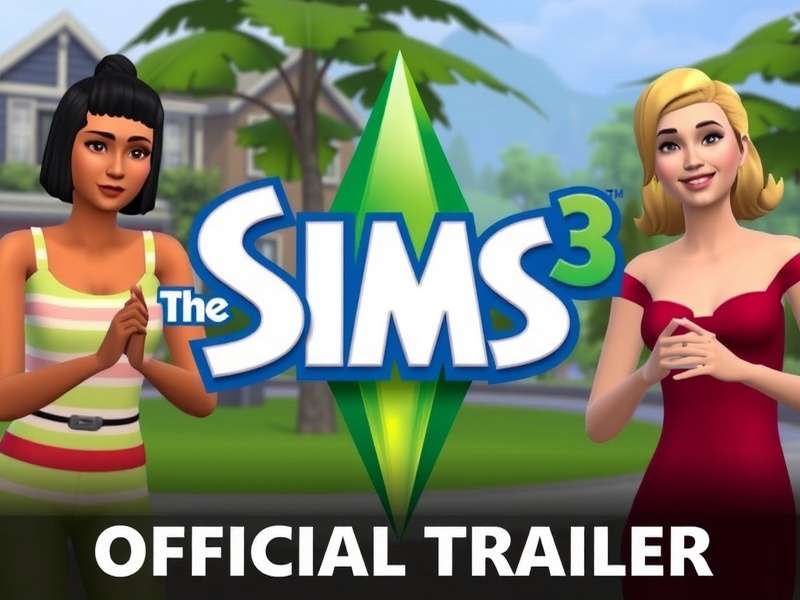 The Sims 5 Official Trailer concept art showing a vibrant virtual neighbourhood