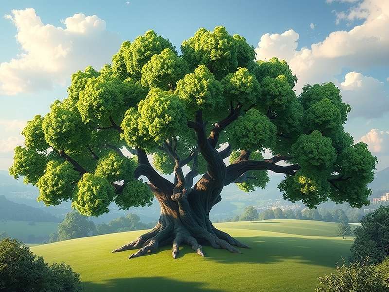 The Sims Tree — a lush, imaginative visual representing the Sims franchise as a giant tree with different expansion branches