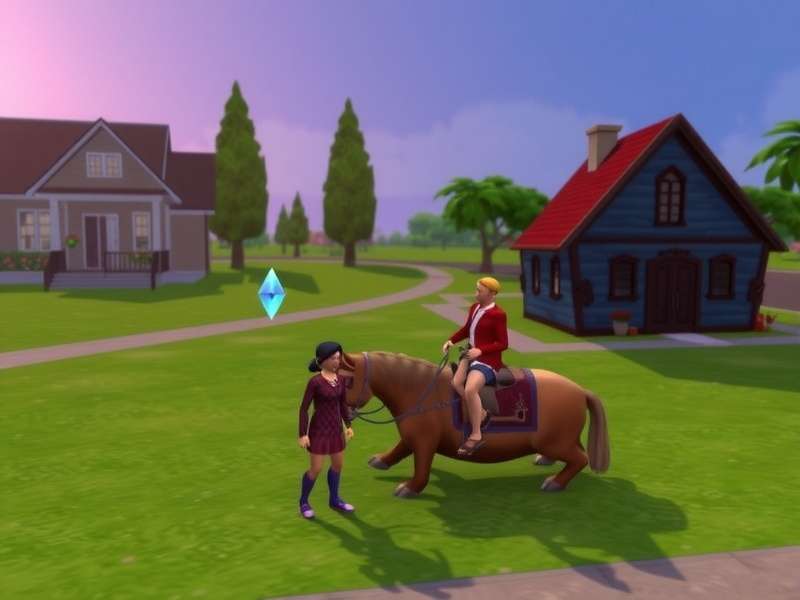 The Sims universe collage featuring characters, build mode, and iconic Plumbob