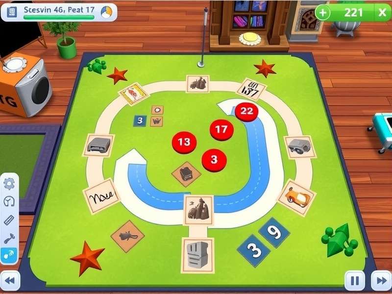 The Sims Board Game box and components laid out on a table with cards, tokens and dice