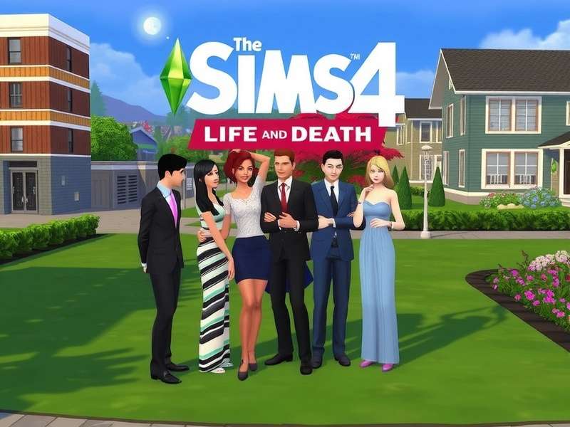 The Sims 4 Life And Death expansion key art — Sims embracing legacy and the afterlife