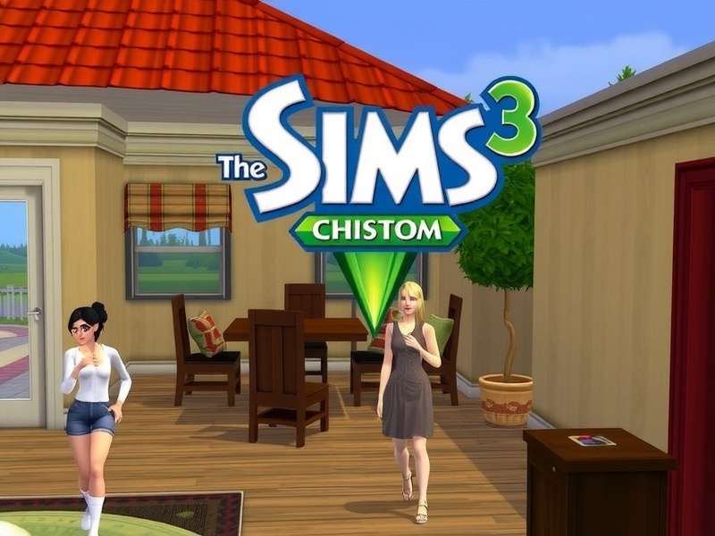 The Sims 3 Custom Content collage featuring custom hairstyles, clothing mods and a custom world map