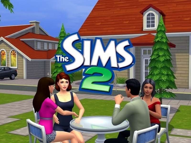 The Sims 2 Download guide hero image showing game characters and neighbourhood