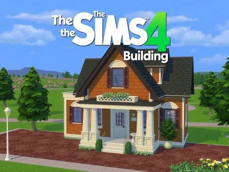 The Sims 5 House Building modern villa exterior with pool and garden