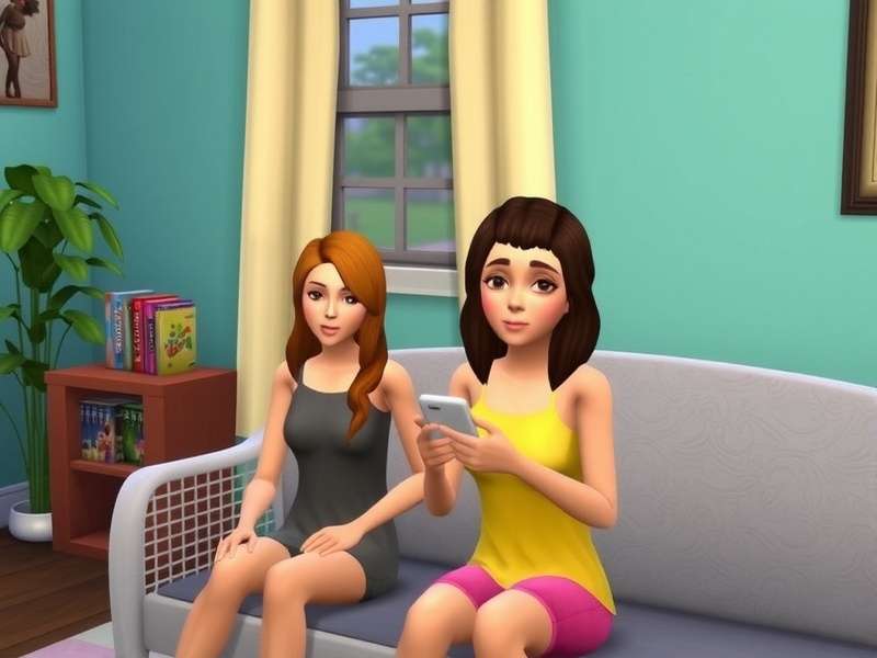 Kristina playing The Sims 4 in her custom-built Victorian mansion, surrounded by plumbobs and pixel art