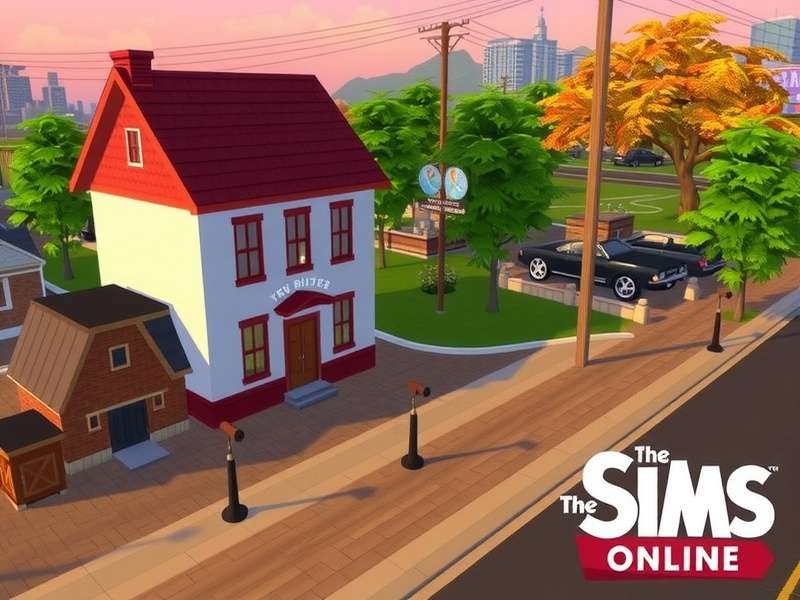 The Sims Online — a vibrant community hub with avatars interacting in a colourful digital neighbourhood