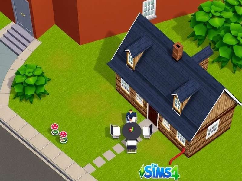 The Sims PC gameplay on a modern laptop with colourful interface