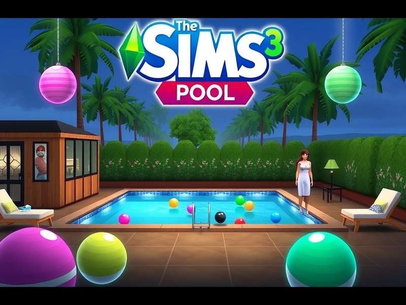 The Sims Pool – vibrant swimming pool with Sims having fun