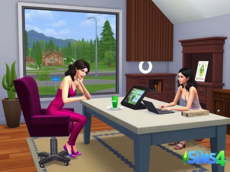 The Sims 4 2025 Performance benchmark scene in Willow Creek with max settings on an RTX 4070, showing smooth 60+ FPS
